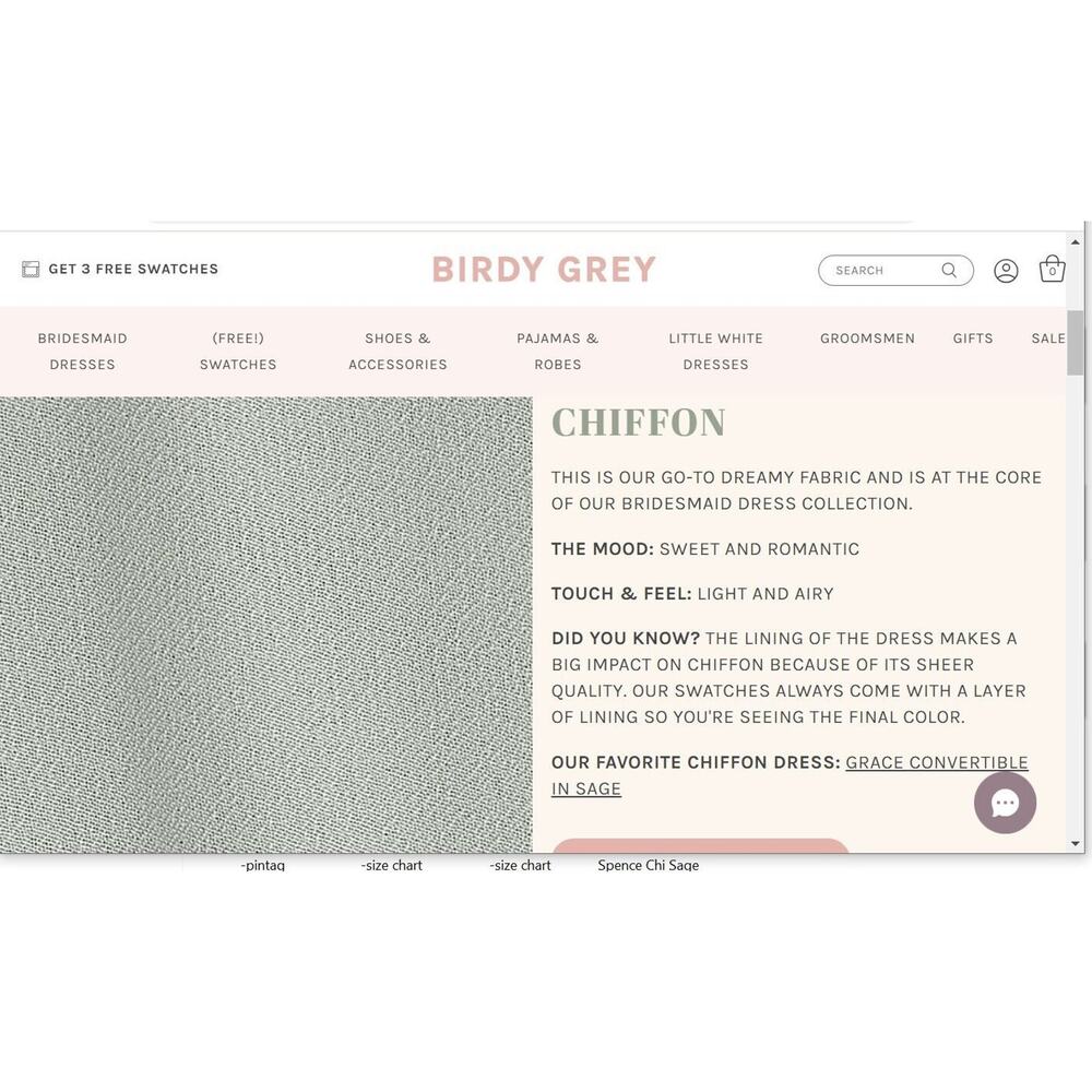 1534 NWT Birdy Grey Kaia Chiffon Bridesmaids Dress Sage Size Extra Small - Picture 3 of 5